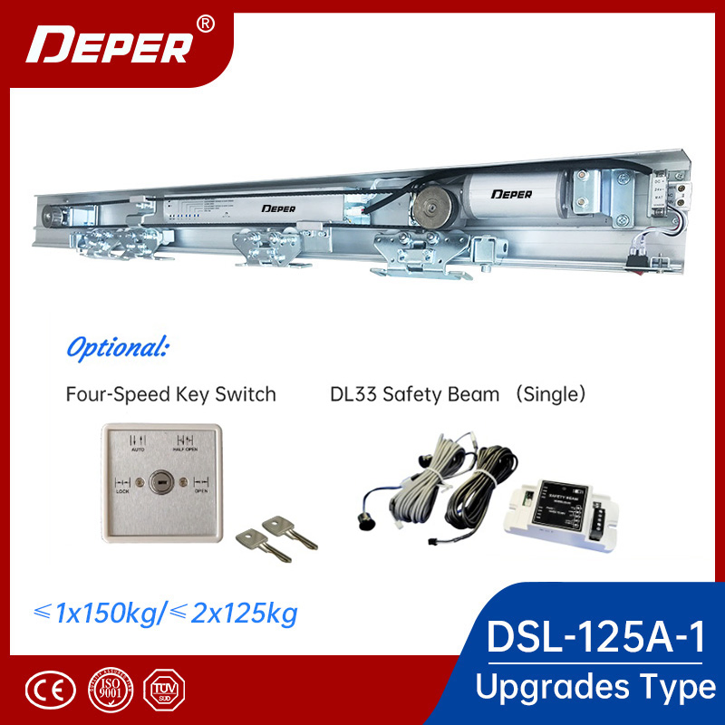 Deper DSL-125A Interior Double Glsss Door Automatic Sliding Door System for Access Entrance Automation