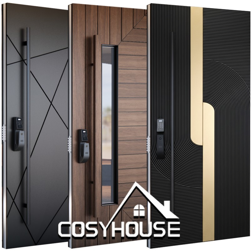 Architectural Cast Aluminum Entrance Door for Modern Building Facade