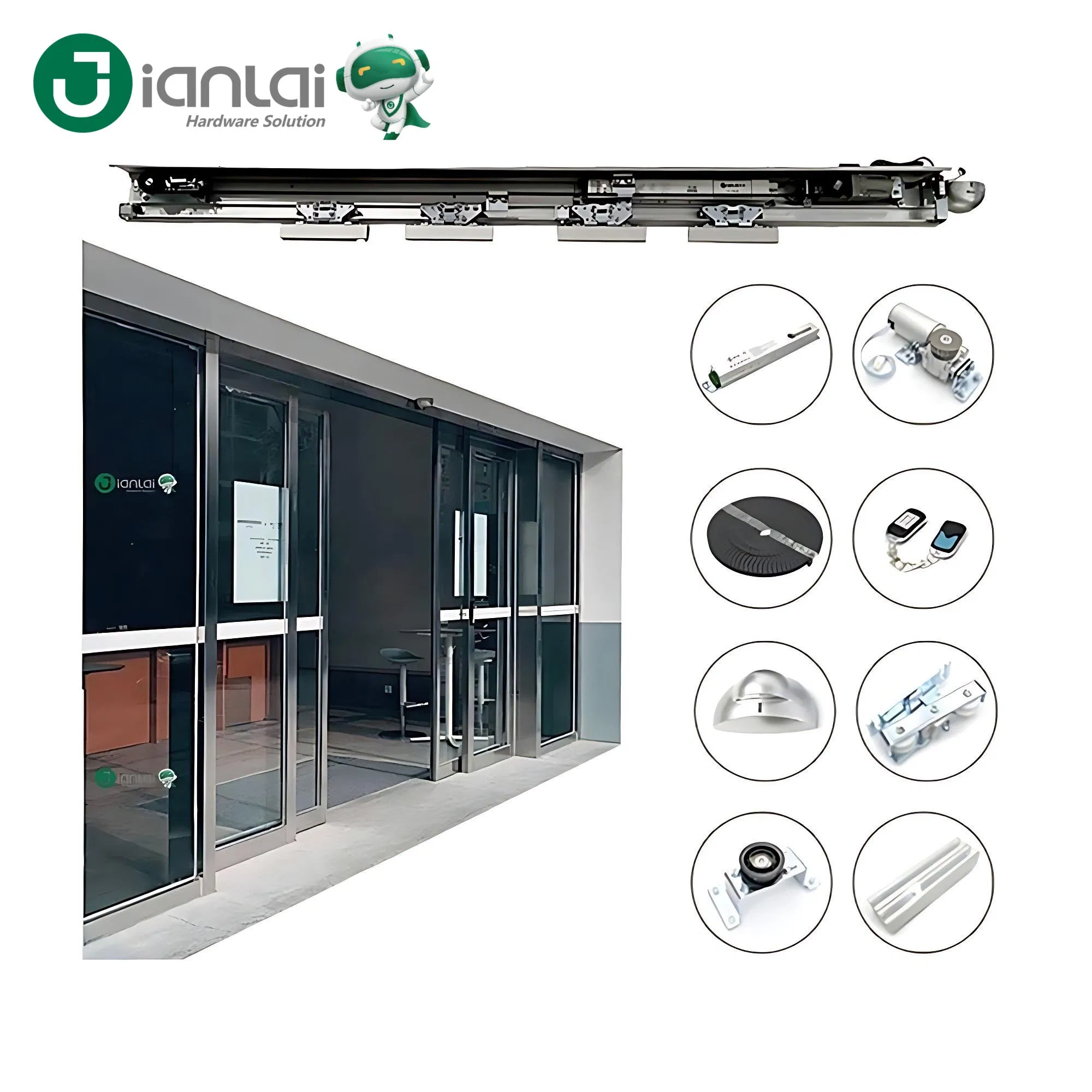 Commercial Entrance Smart Sensor Door Machine Automatic Glass Sliding Door Opening System