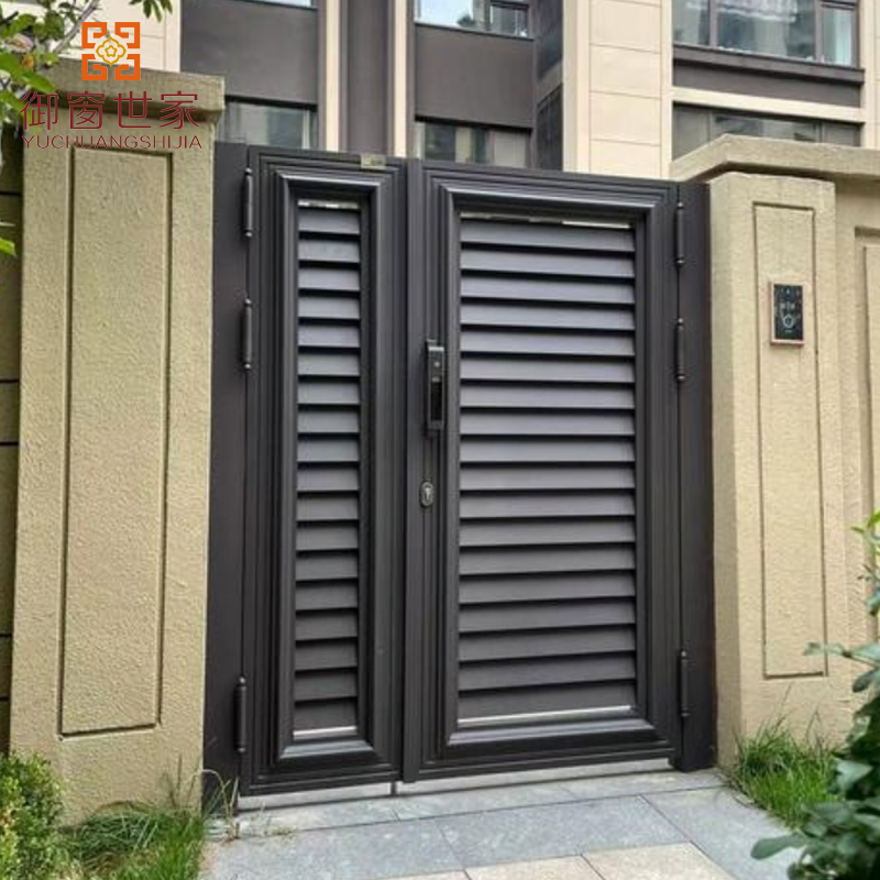 Recyclable Weather Resistant Automatic Wrought Iron Exterior Aluminum Door