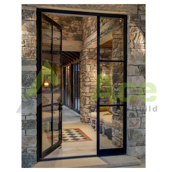 Fashion Design Main Entrance Metal Solid Iron Single Door Wrought Iron Front Doors