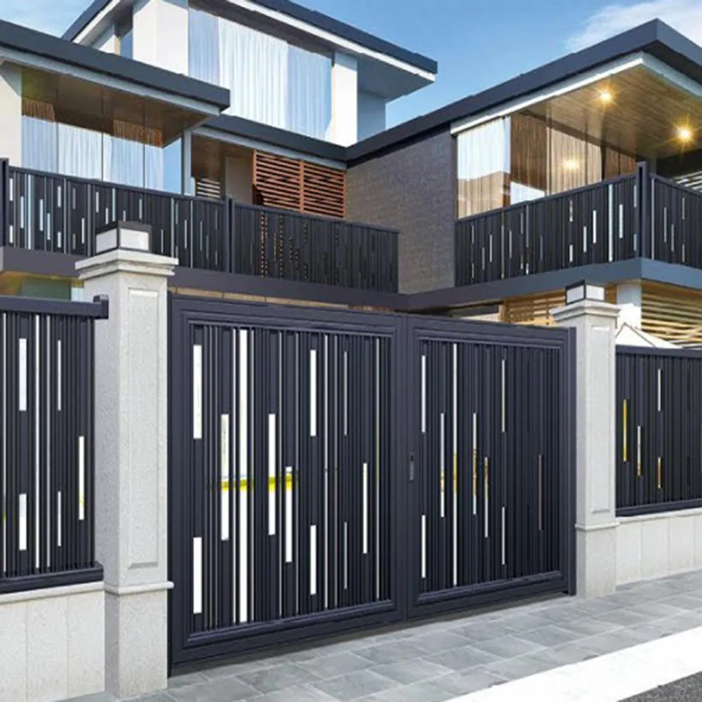 15. Wrought Aluminium Gate for Decorative Use in Courtyard Hotels Parks Malls Aluminum Metal Security Entrance Door Courtyard Gate Elegant Architectural Finish