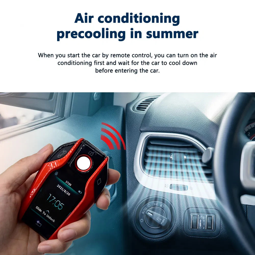 Anti-Robbing Remote Engine Start Stop Push Button Keyless Entry Security Car Alarm System with LCD Key