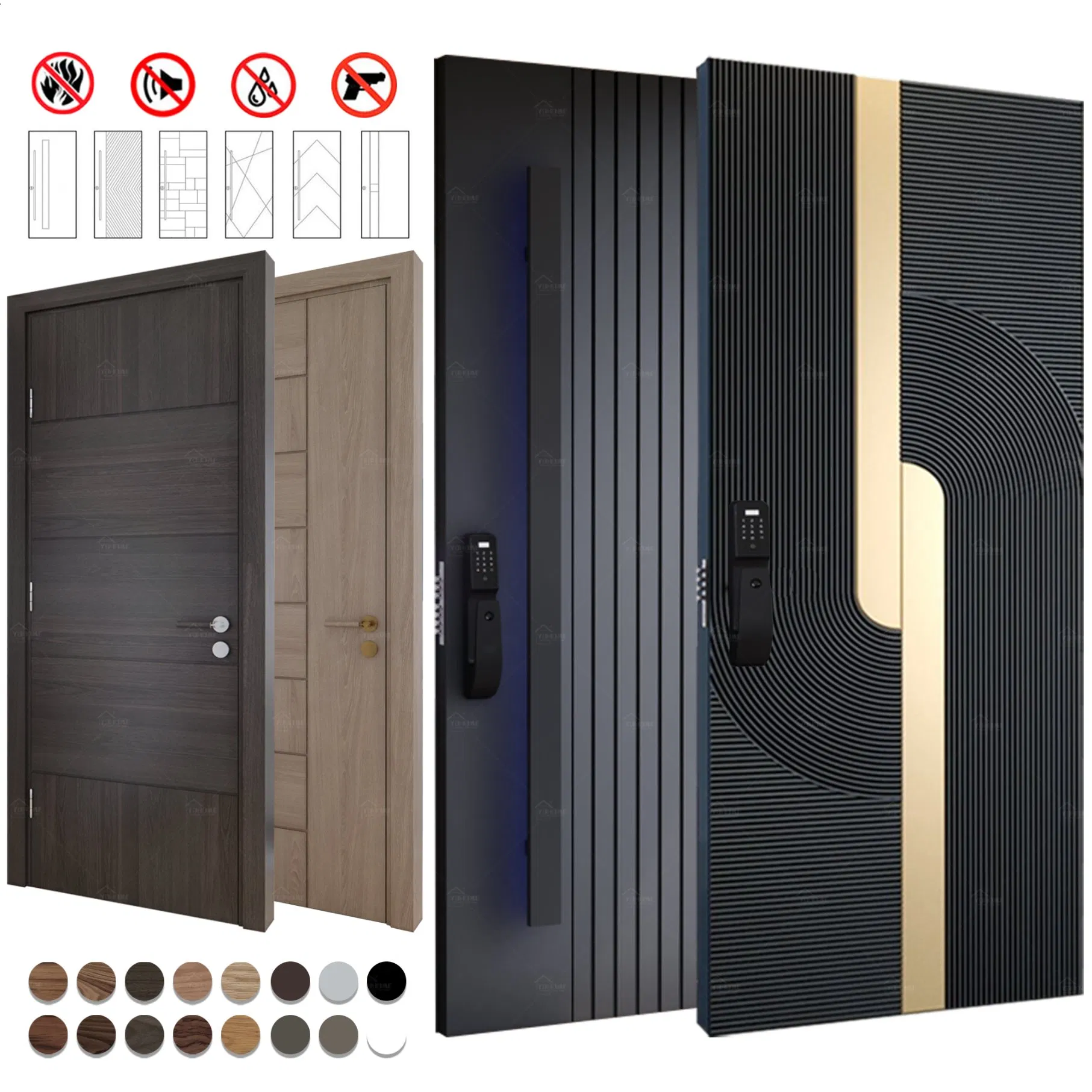 China High Quality Factory Custom Residential Stainless Steel Entry Door Villa Main Entrance Front Door Modern Cast Aluminum Door Pivot Exterior Door