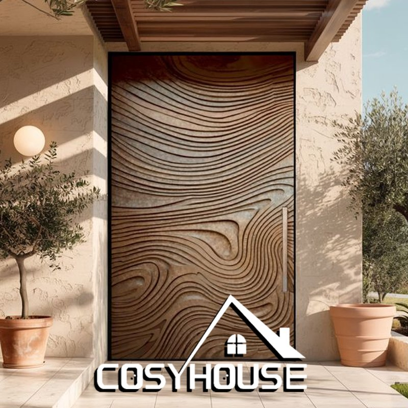 Modern Aluminum Platform Entrance Door with Minimalist Architectural Design