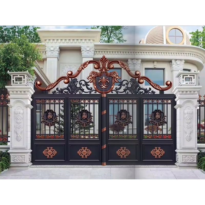 Residential Courtyard Aluminum Gate Door with Automatic Intelligent Operators Aluminum Entrance Doors