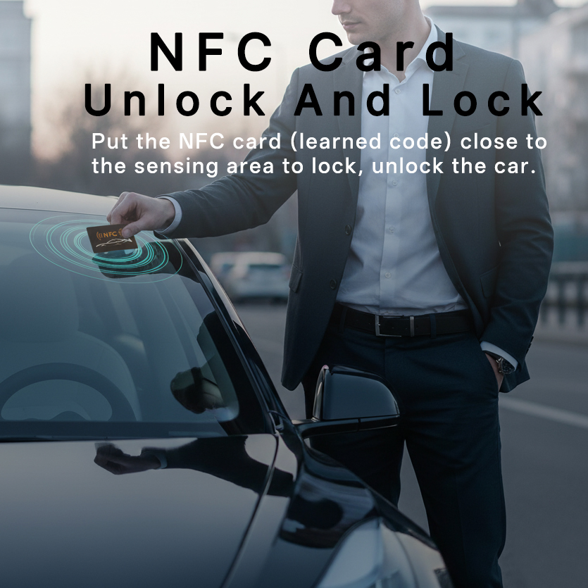 Universal NFC Card Car Alarm Car Keyless Entry Remote Engine Start System with Pke Push Button Bluetooth