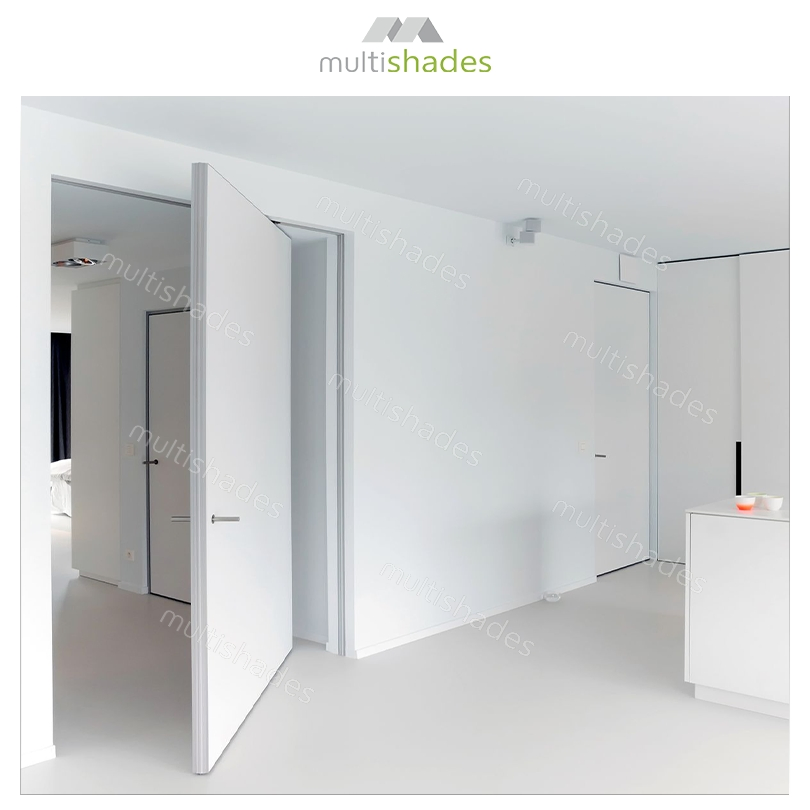 Multishades Waterproof Modern Exterior Wood Front Door with Spring Pivot Mechanism for Weather-Resistant Homes