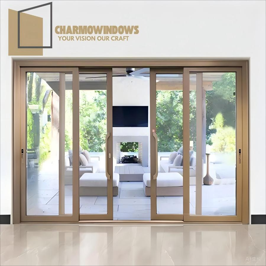 Charmo Energy Efficient Electric Aluminum Sliding Door Customize Automatic Glass Door Slide System Design for Patio House Project