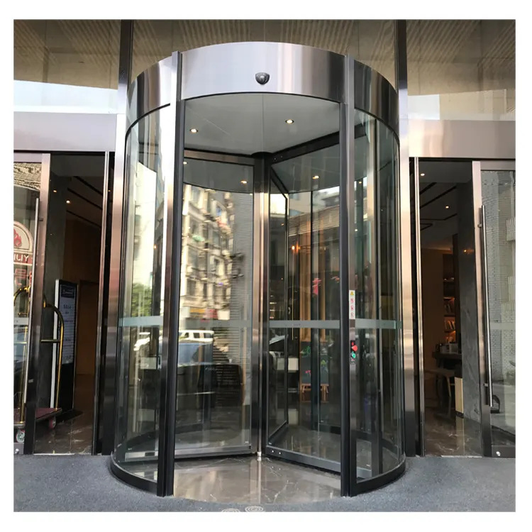 Modern Design Aluminum Alloy Auto Rotate Door for The Main Entrance Door of a Large Building Site