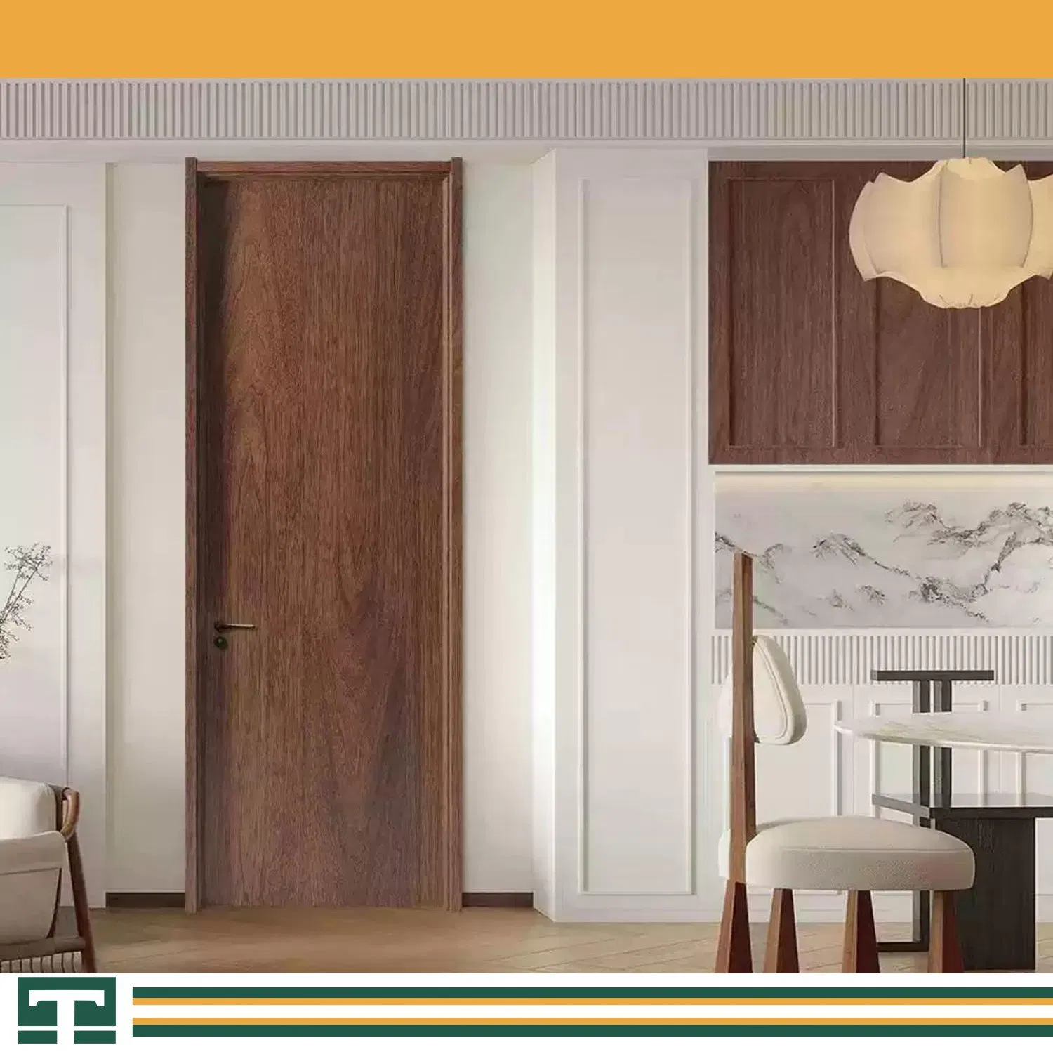 Custom Styles and Colors Exterior Residential Hotel Apartment Soundproof House Main Entrance Teak Solid Wood Melamine Wood Fire-Rated Interior Wooden Door