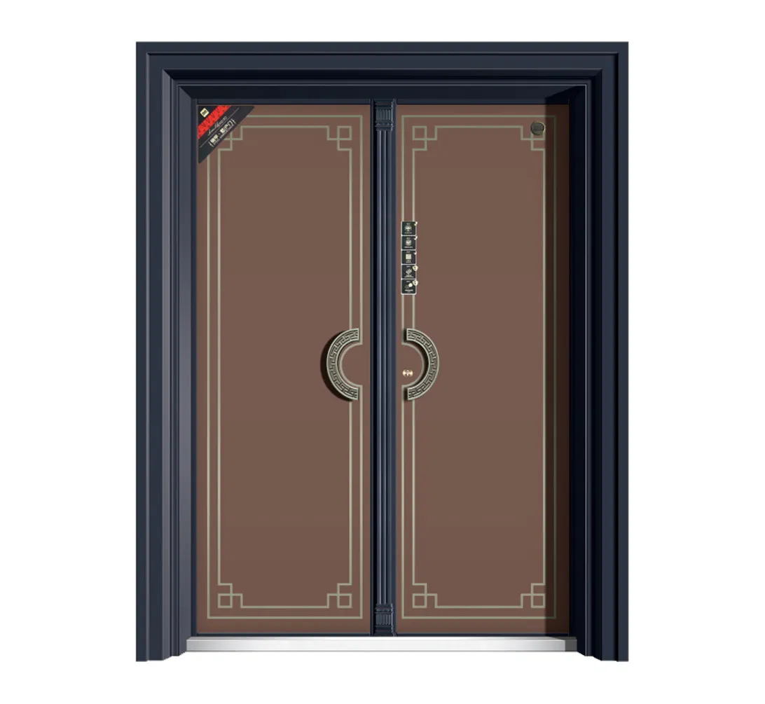 Zinc Alloy Double Door for Building Entrance with Modern Architectural Look