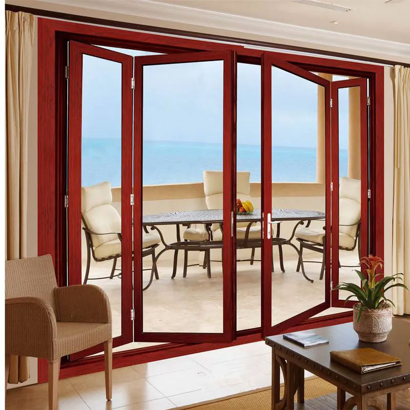 2025 New Model Aluminum Bi-Fold Door System Energy Efficient Exterior Folding Entry with German Components