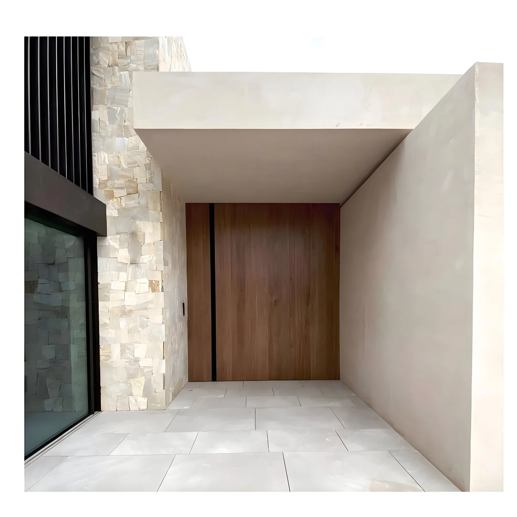 Modern Main Security Solid Wood Wooden Entry Exterior Front Entrance Pivot Door for Villa Residential Use