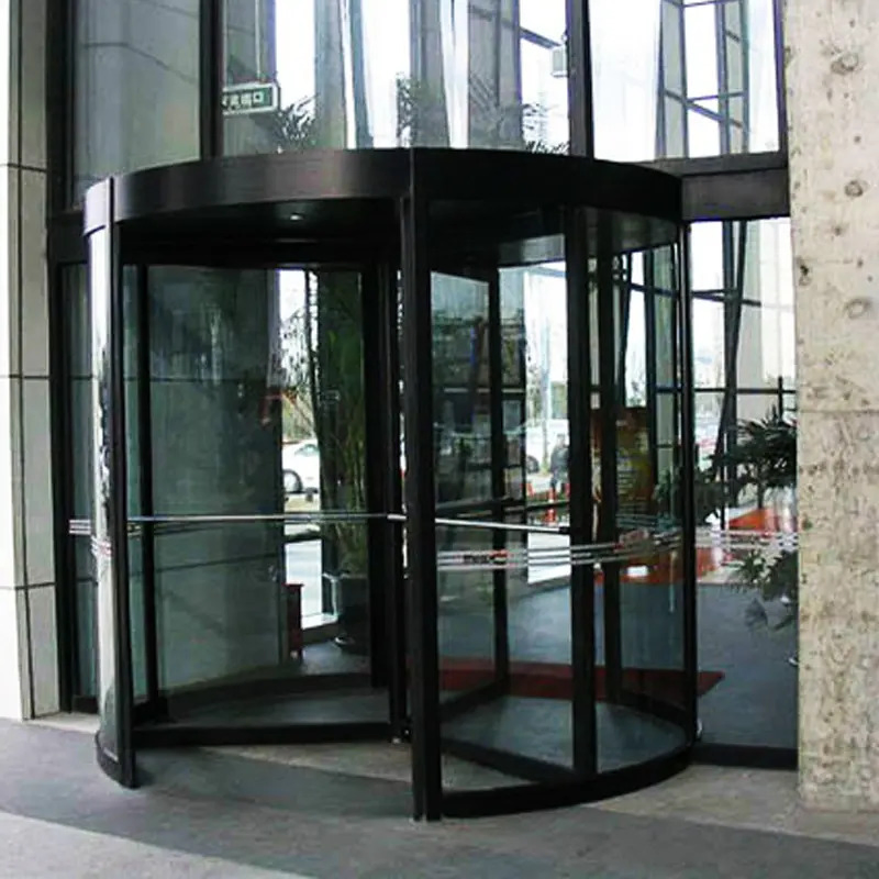 Modern Design Aluminum Alloy Auto Rotate Door for The Main Entrance Door of a Large Building Site