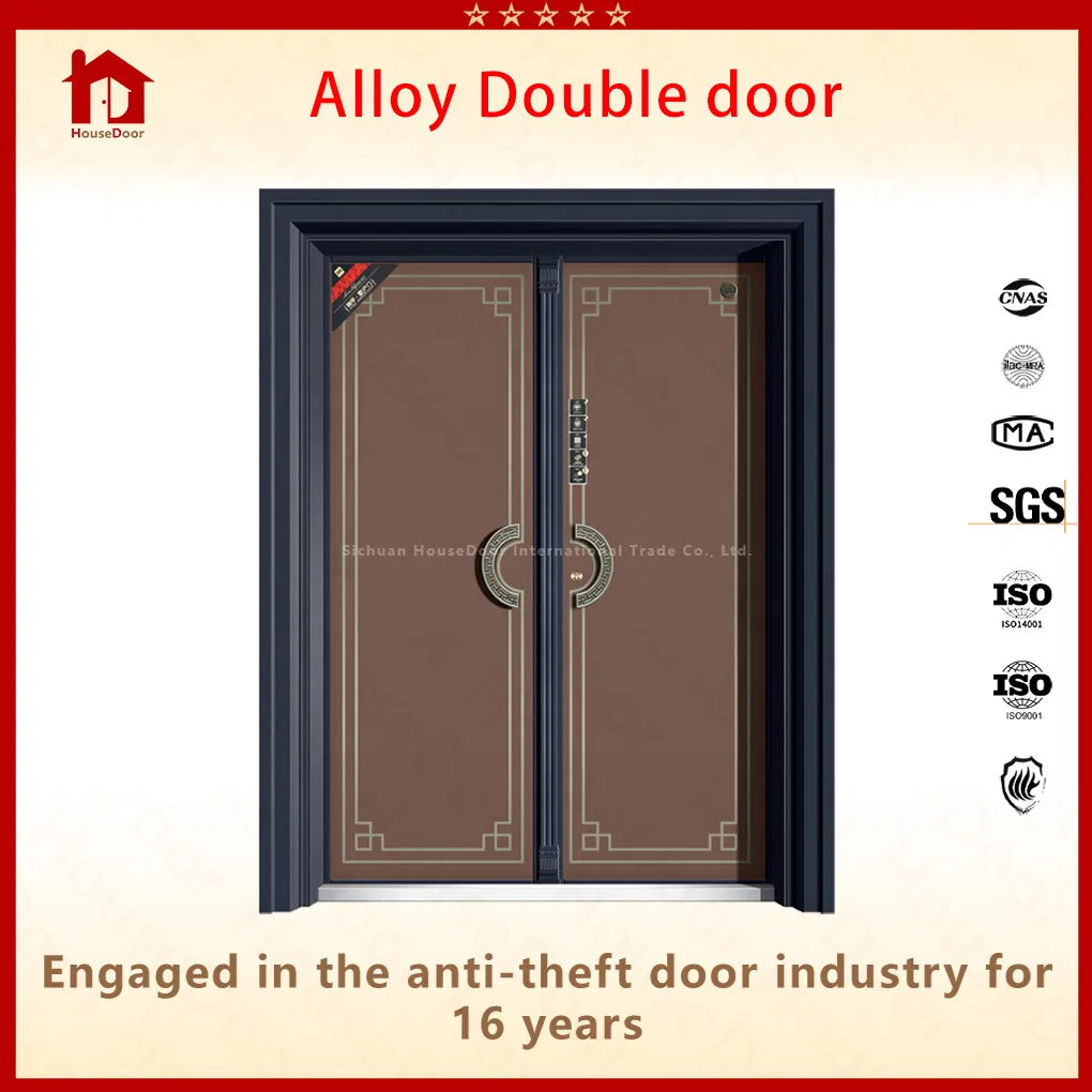 Zinc Alloy Double Door for Building Entrance with Modern Architectural Look