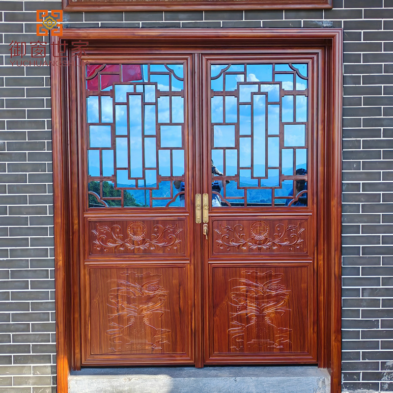 Recyclable Weather Resistant Automatic Wrought Iron Exterior Aluminum Door