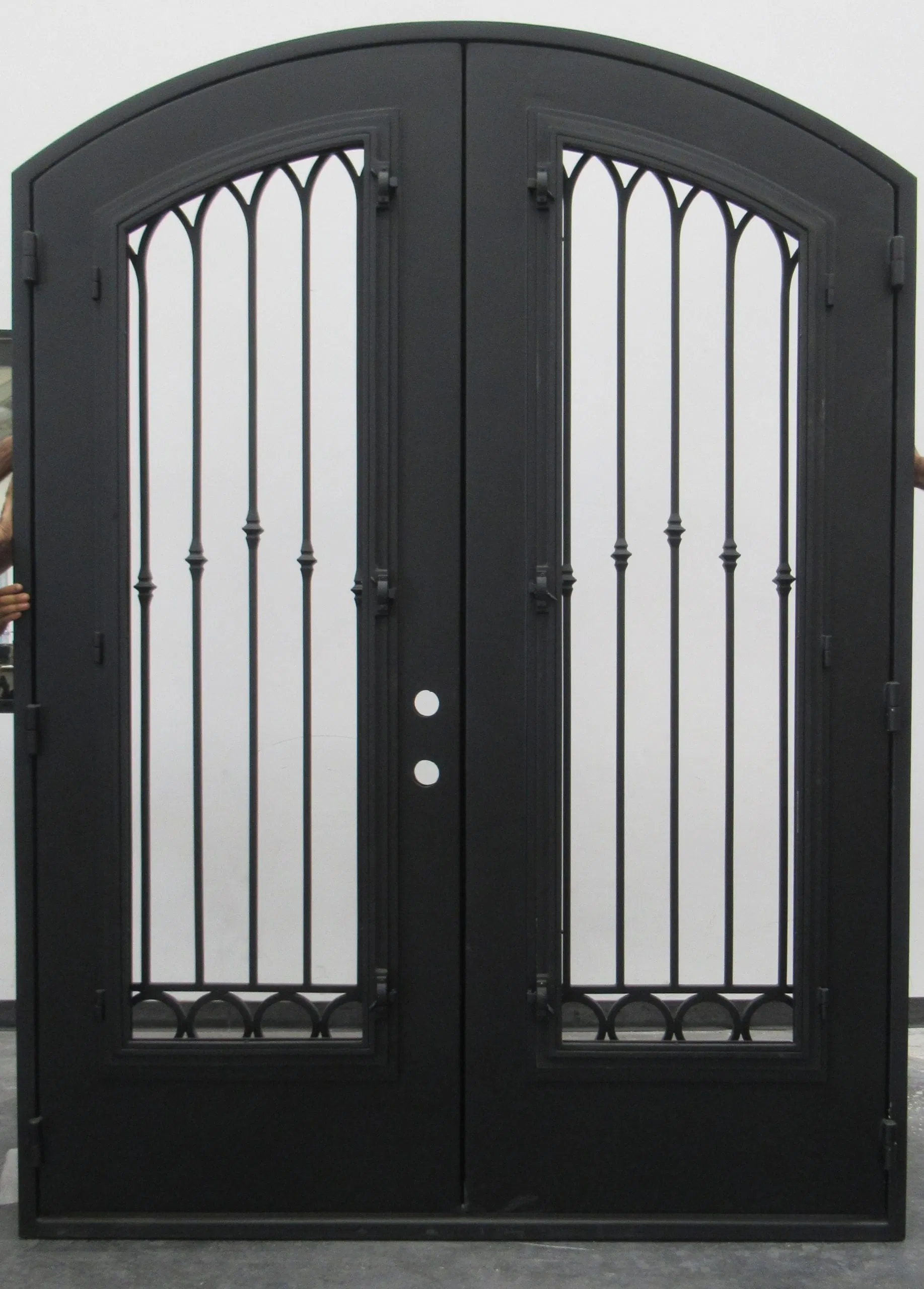 Hot Sell Thermal Break Weather Resistant Forged Wrought Security Steel Metal Exterior Front Entrance Iron Door