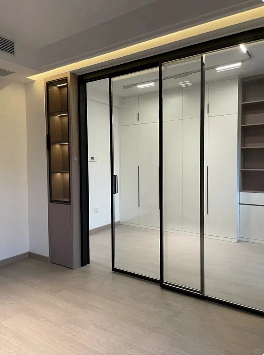 Baiyiyuan Factory Smart Aluminum Interior Swing Automatic Accordion Sliding Door with Password and Fingerprint Access Security System