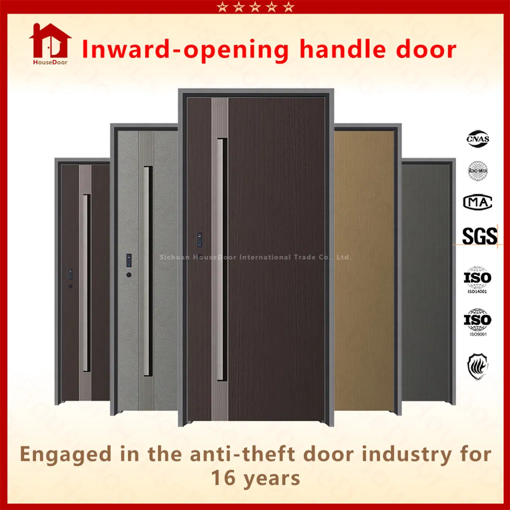 Durable Zinc Alloy Security Door with Built-in Recessed Aluminum Handle for Residential, Hotel, Office, and Entrance Applications Luxury Design