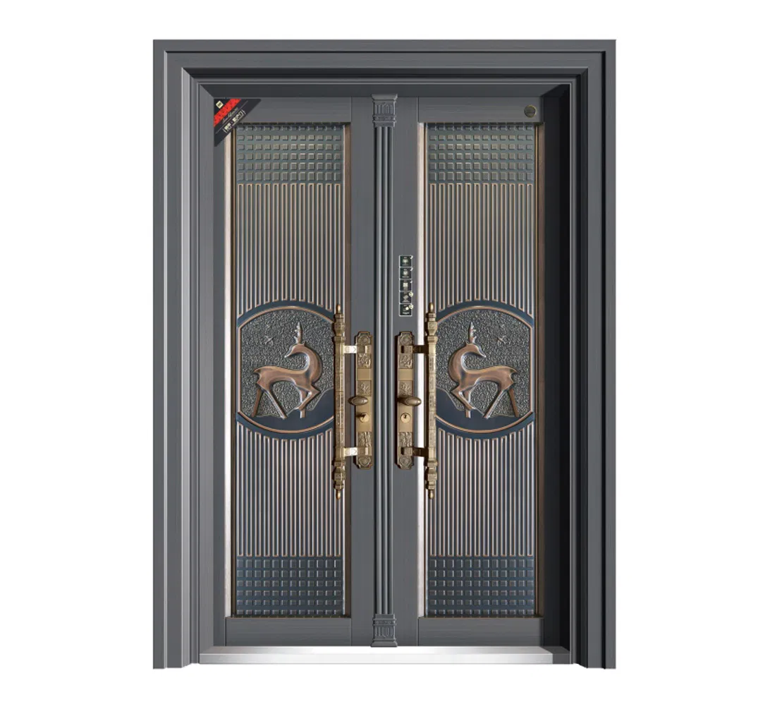 Modern Architectural Zinc Alloy Double Door for Exterior Entrance