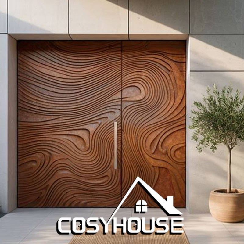 Modern Aluminum Platform Entrance Door with Minimalist Architectural Design