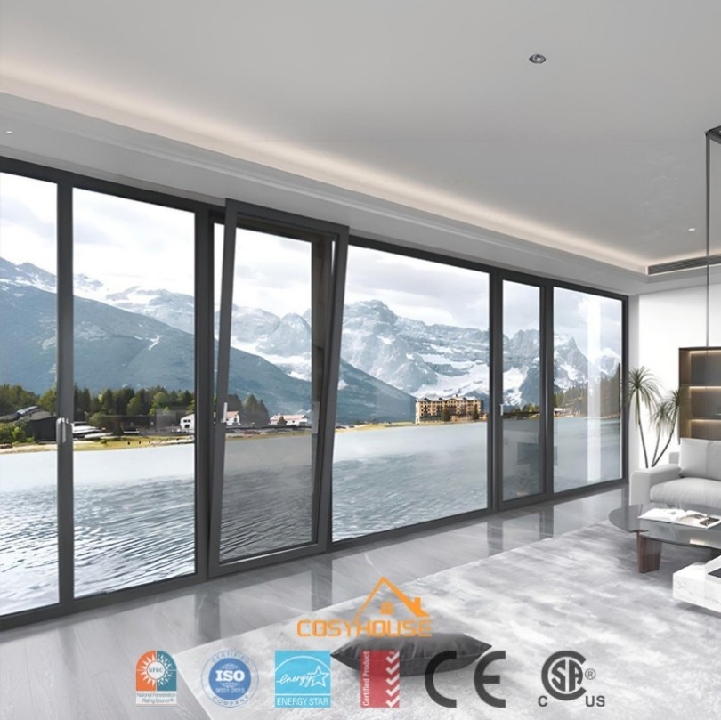 Aluminium Bi Folding Door System Custom Size Energy Star Certified Commercial Residential Project Supply