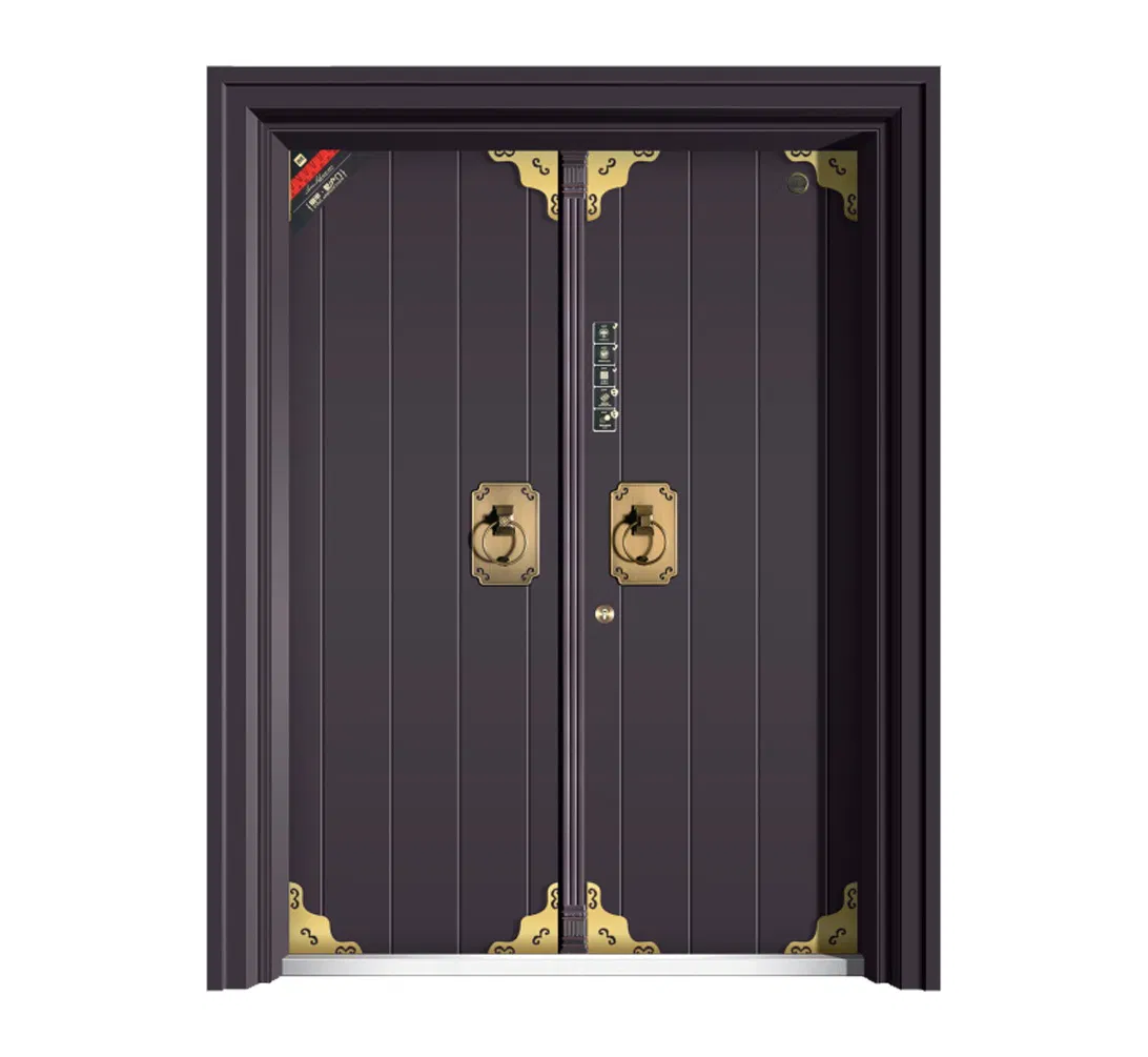 Zinc Alloy Double Door for Building Entrance with Modern Architectural Look