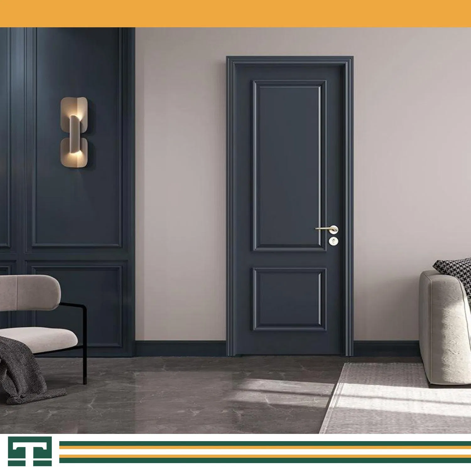 Custom Styles and Colors Exterior Residential Hotel Apartment Soundproof House Main Entrance Teak Solid Wood Melamine Wood Fire-Rated Interior Wooden Door