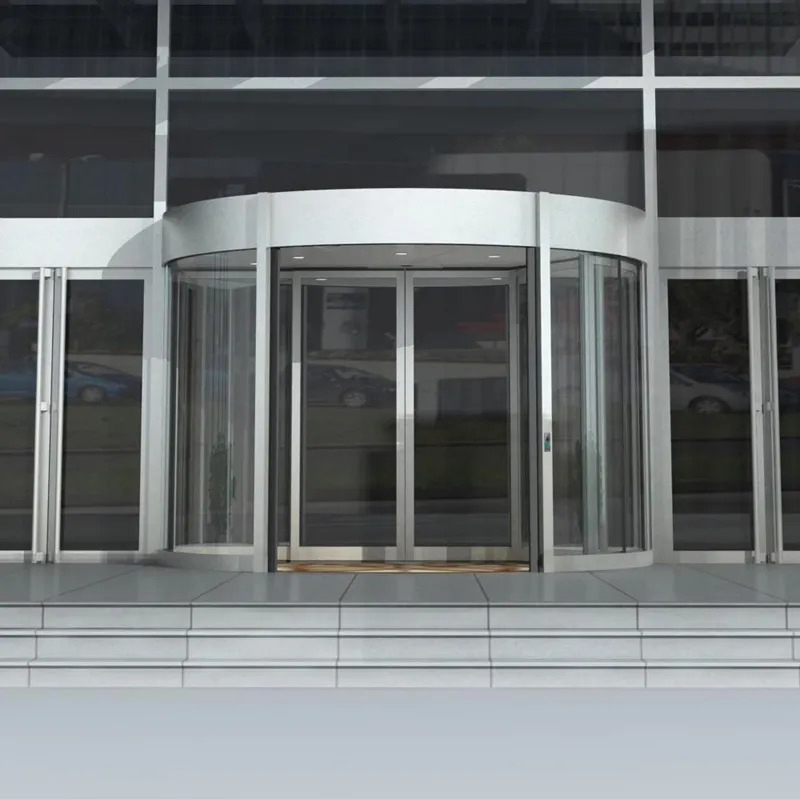 Modern Design Aluminum Alloy Auto Rotate Door for The Main Entrance Door of a Large Building Site