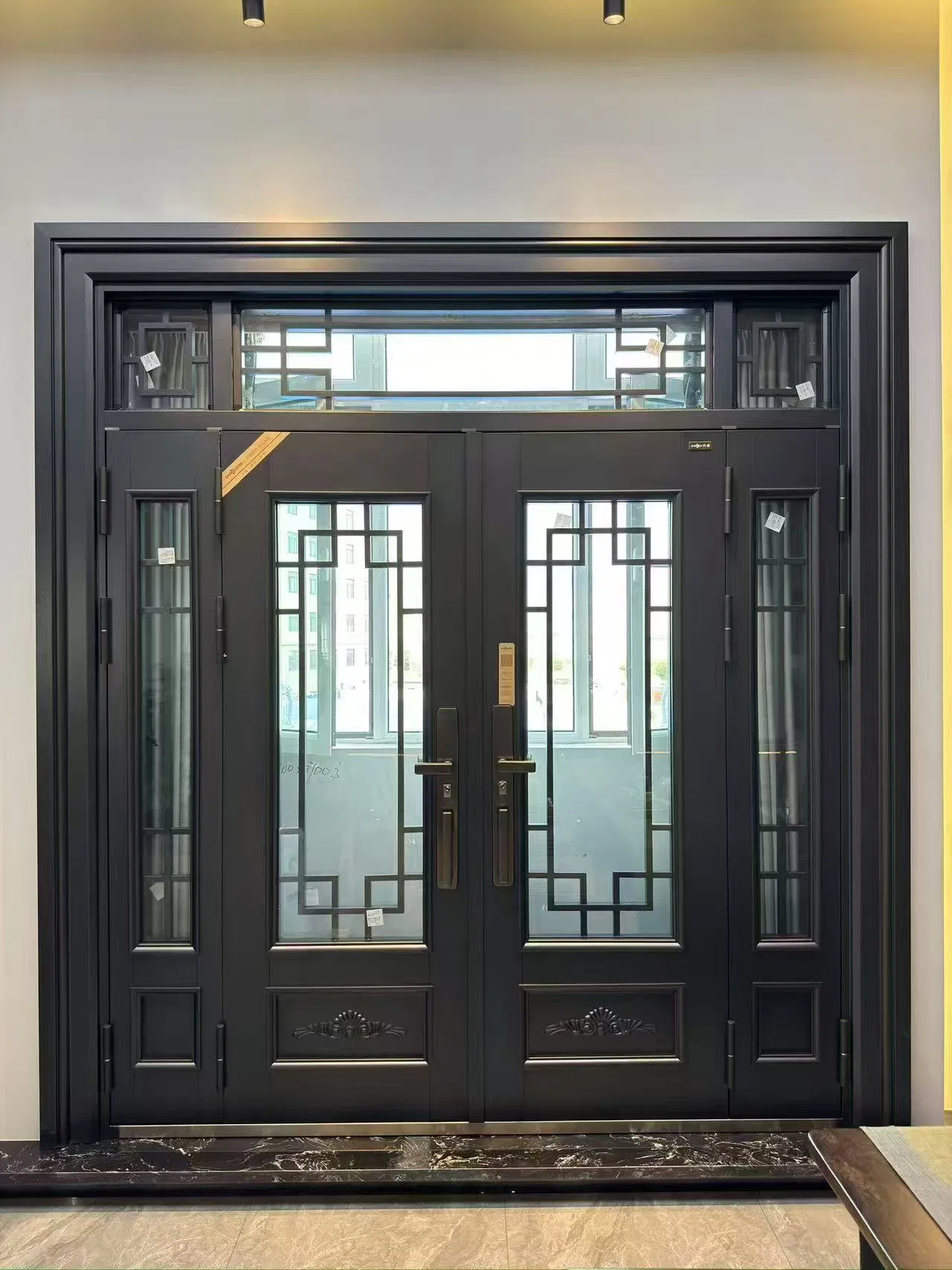 Modern Architectural Glass Door for Residential Entrance with Durable Steel Construction
