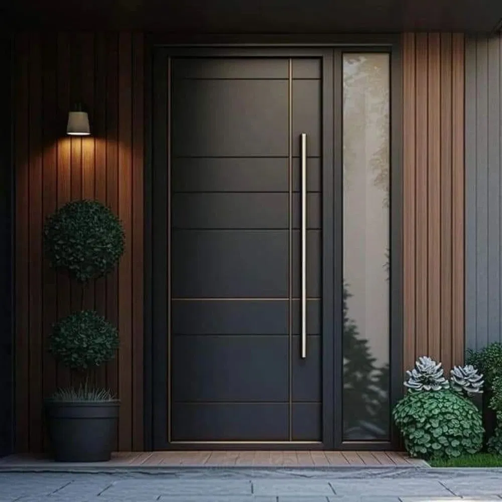 Custom Aluminum Exterior Door Modern Metal Entry Door with Thermal Insulation Weather Resistant Seal for Home Use