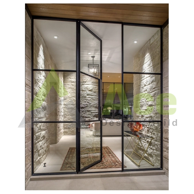 Fashion Design Main Entrance Metal Solid Iron Single Door Wrought Iron Front Doors