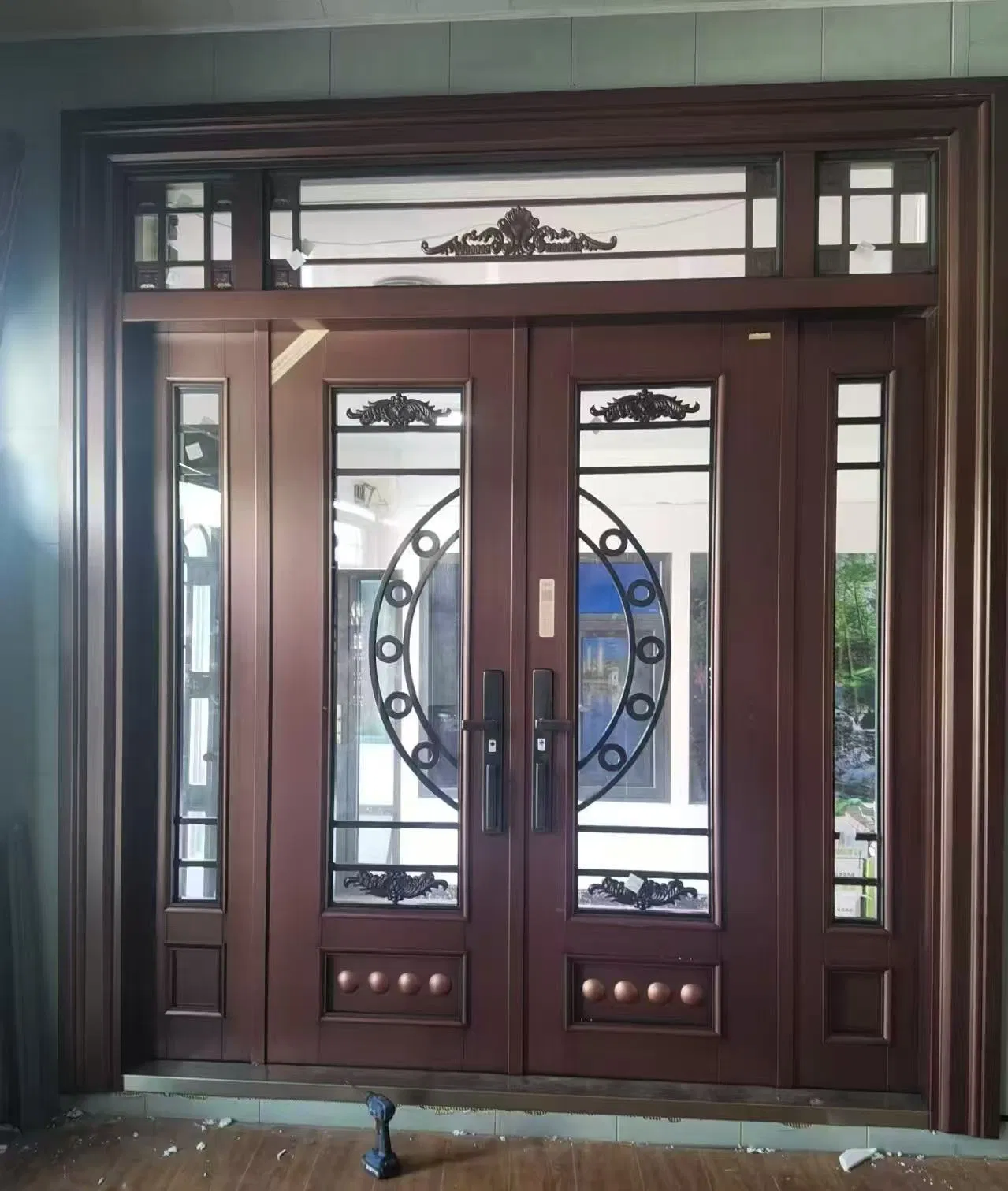 Modern Architectural Glass Door for Residential Entrance with Durable Steel Construction
