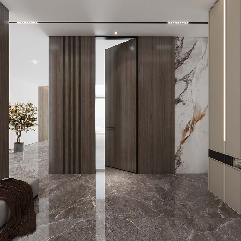 Contemporary Wood Entrance Door Designs Featuring Slim Profiles and Modern Hardware for Sleek Architectural Styles