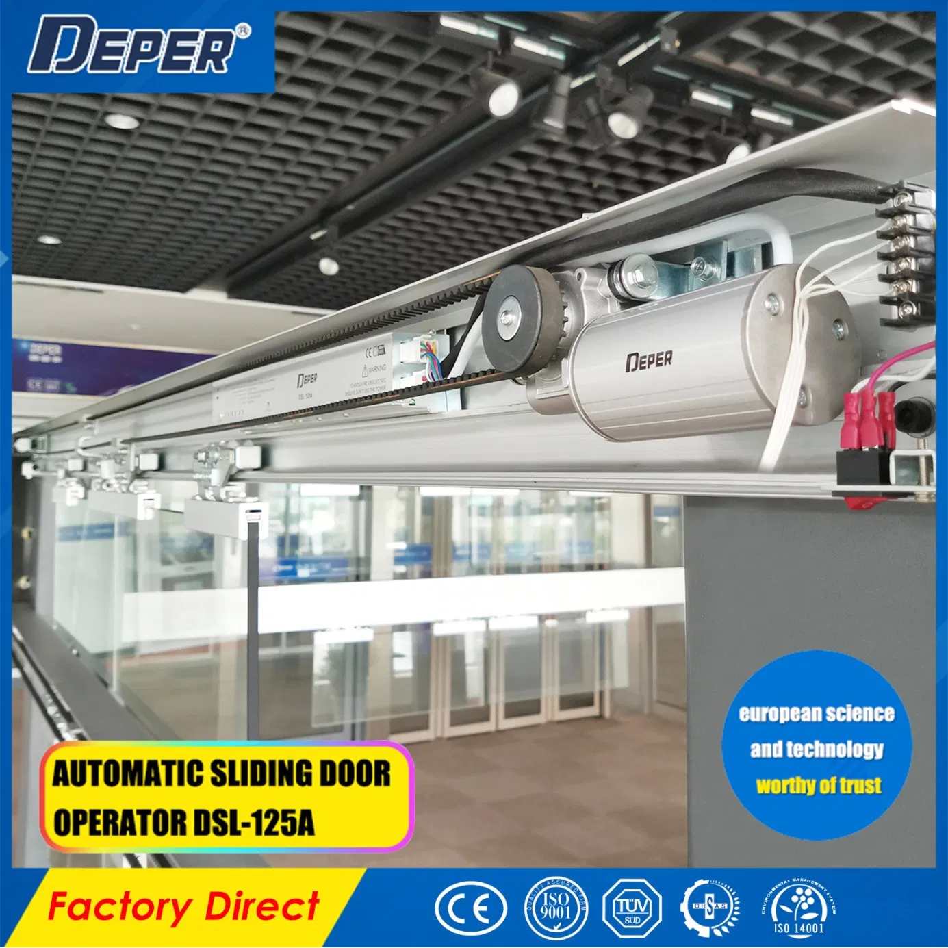 Main Entrance Commercial Glass Sensor Door Automatic Sliding Door System