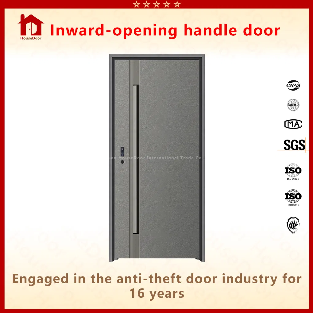 Durable Zinc Alloy Security Door with Built-in Recessed Aluminum Handle for Residential, Hotel, Office, and Entrance Applications Luxury Design