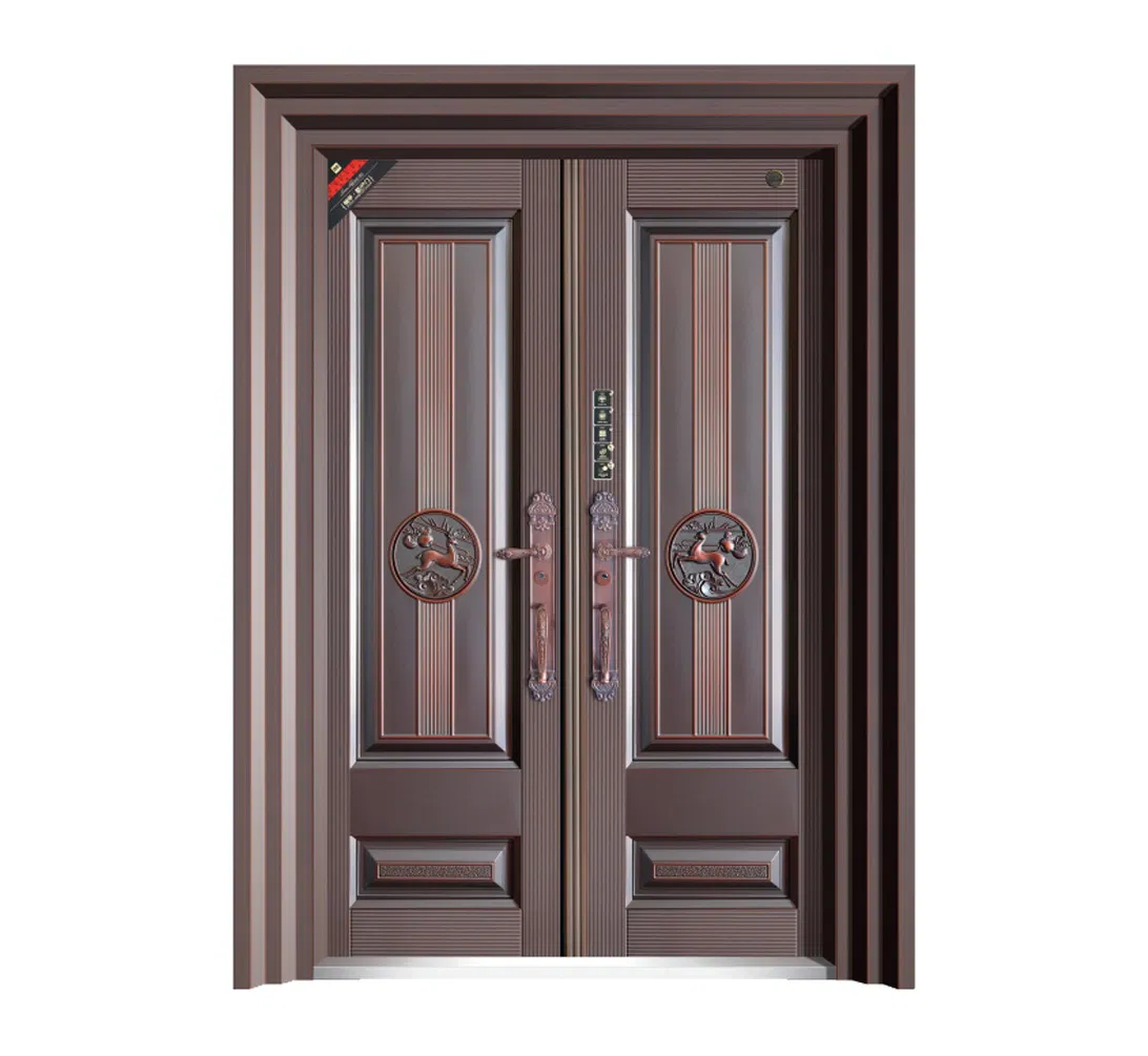 Modern Architectural Zinc Alloy Double Door for Exterior Entrance