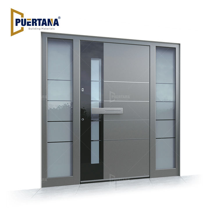 Modern Stylish Custom Exterior Solid Aluminum Front Entry Door Architectural Aluminum Entrance Doors