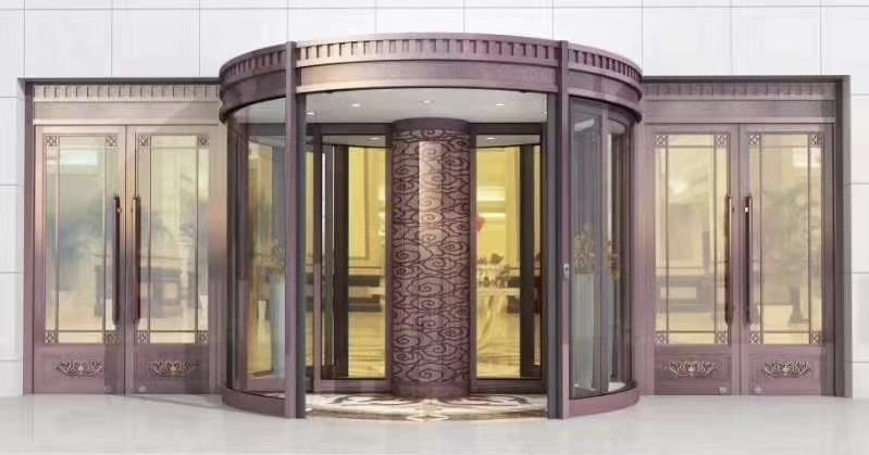Factory Supply Automatic Revolving Door Hotel Entrance Door Waterproof Security Rotating Door System
