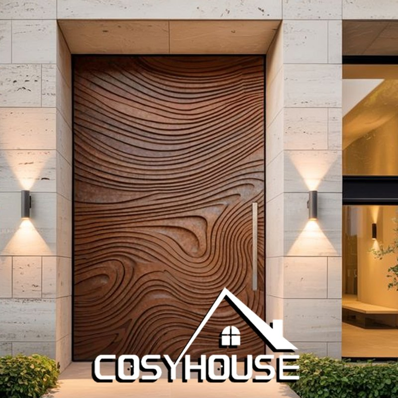 Modern Aluminum Platform Entrance Door with Minimalist Architectural Design