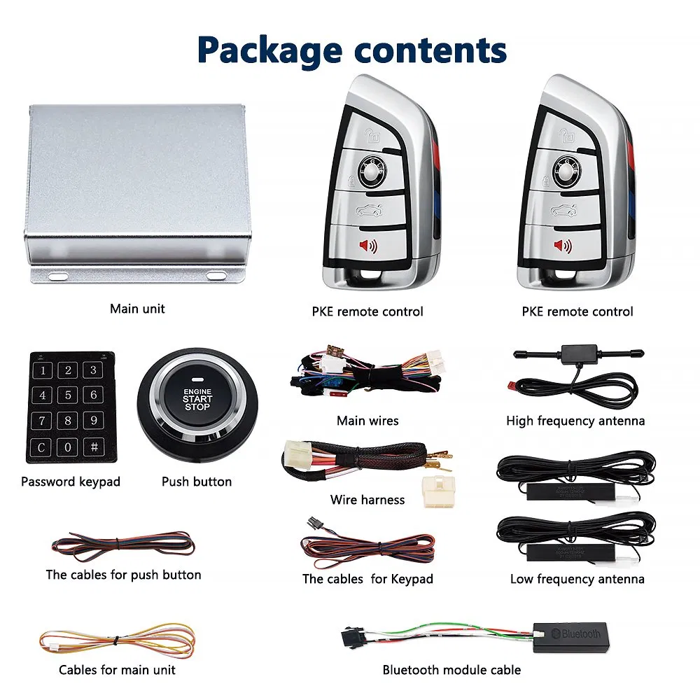 Bluetooth Pke Engine Start Stop Handsfree Keyless Alarm Systems