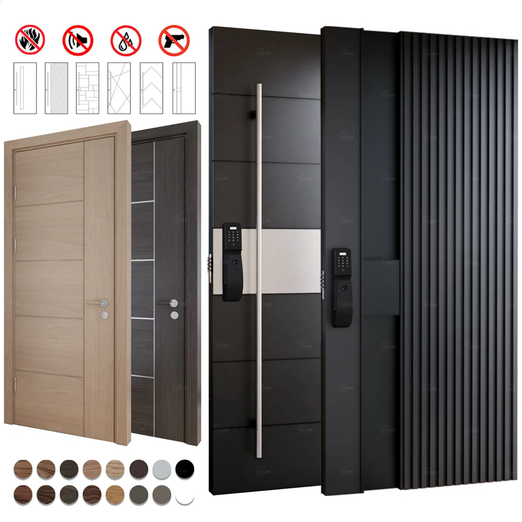 China High Quality Factory Custom Residential Stainless Steel Entry Door Villa Main Entrance Front Door Modern Cast Aluminum Door Pivot Exterior Door