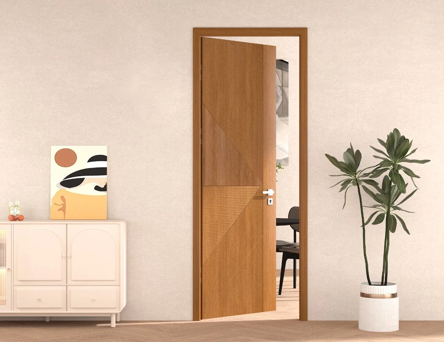 Robust Exterior Wood Security Door Weather Resistant for Enhanced Safety Door Panel