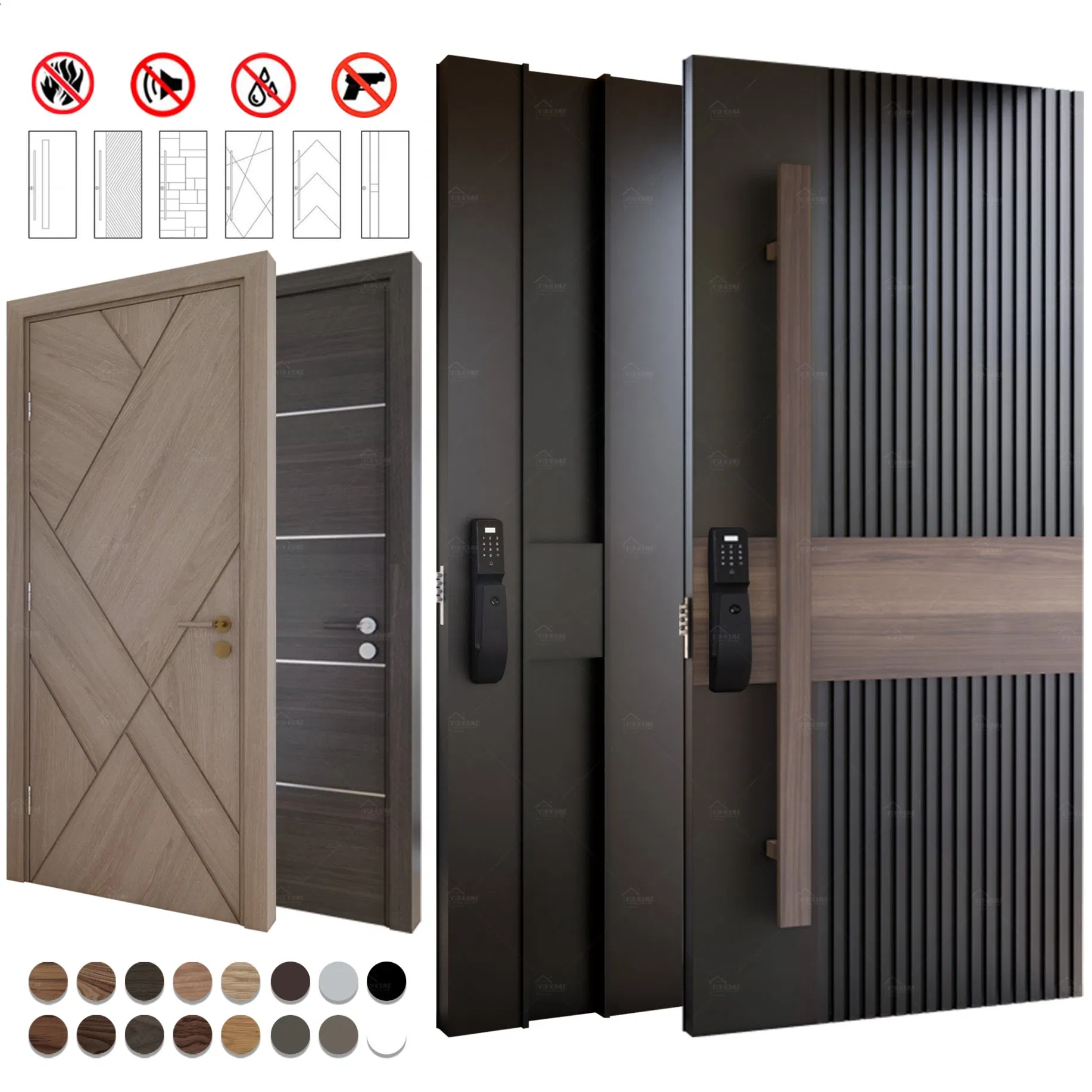 China High Quality Factory Custom Residential Stainless Steel Entry Door Villa Main Entrance Front Door Modern Cast Aluminum Door Pivot Exterior Door