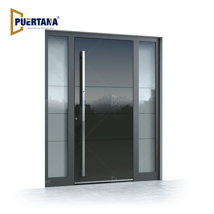 Modern Stylish Custom Exterior Solid Aluminum Front Entry Door Architectural Aluminum Entrance Doors