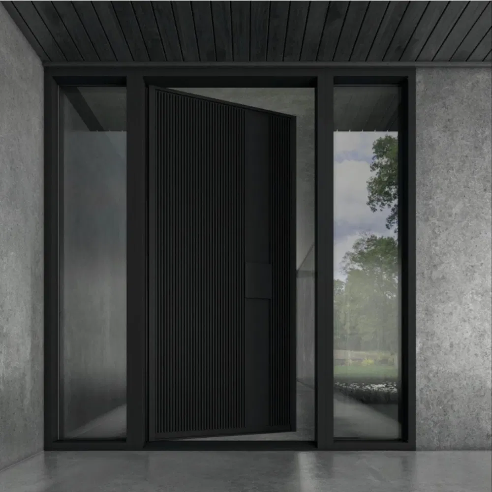 Custom Aluminum Exterior Door Modern Metal Entry Door with Thermal Insulation Weather Resistant Seal for Home Use