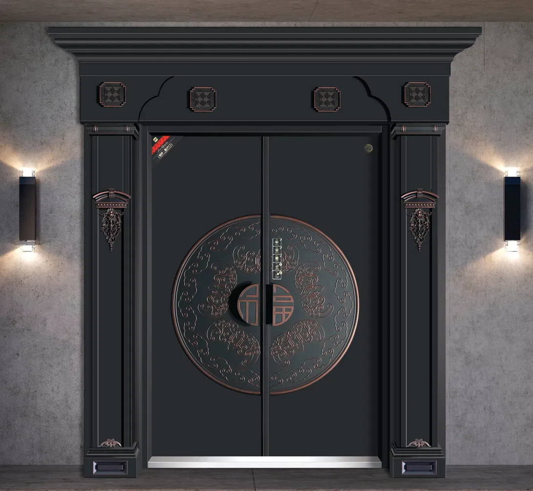Modern Zinc Alloy Double Door for Building Entrance Architectural Design