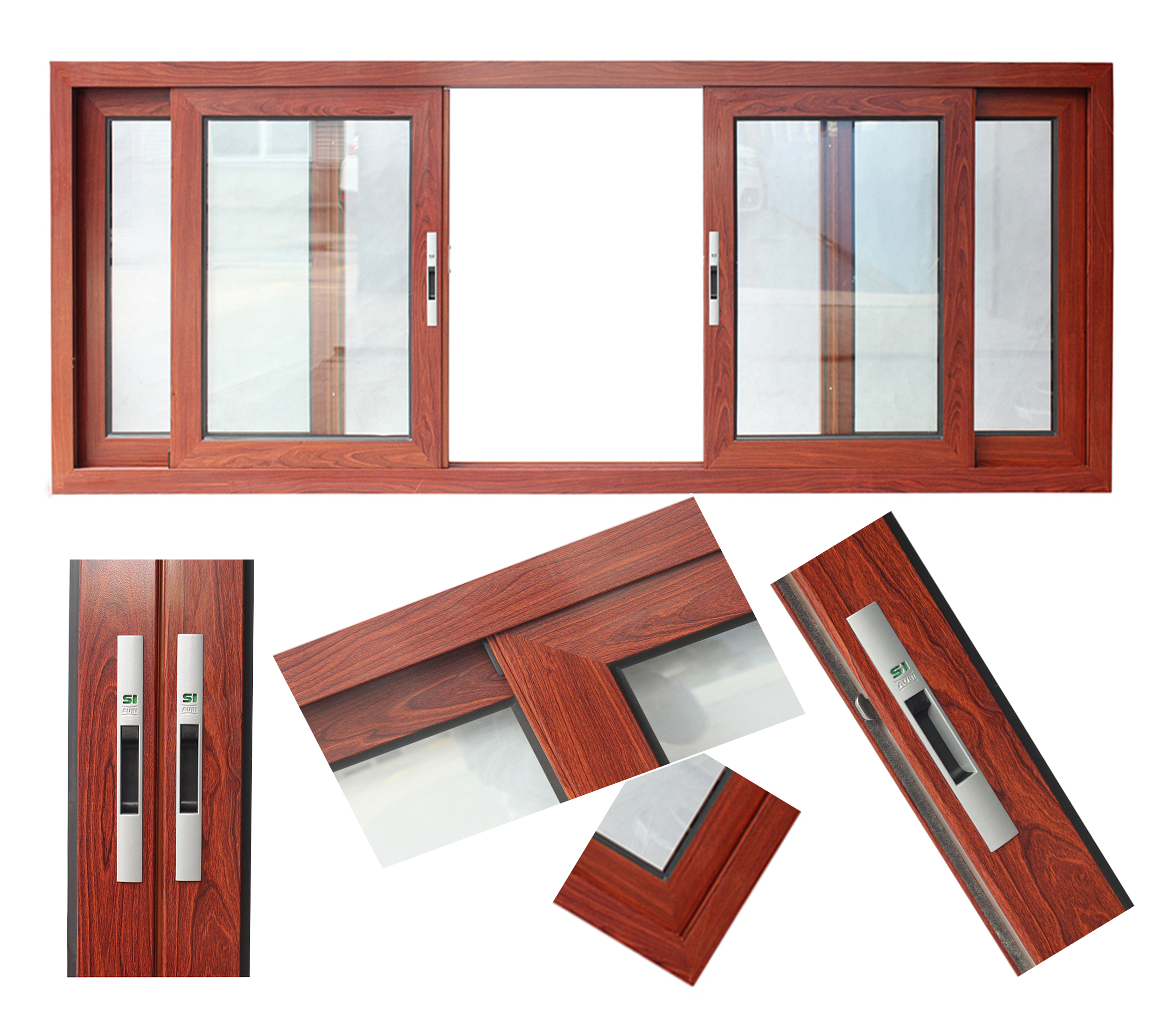 Florida Miami Dade NOA Sliding Window Hurricane Impact Standard Aluminum Double Glazing Sliding windows