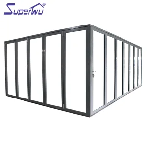 NFRC Certified Insulated Aluminum Folding Door | Thermal Break Frame, Double Tempered Glass for Outdoor Commercial Use